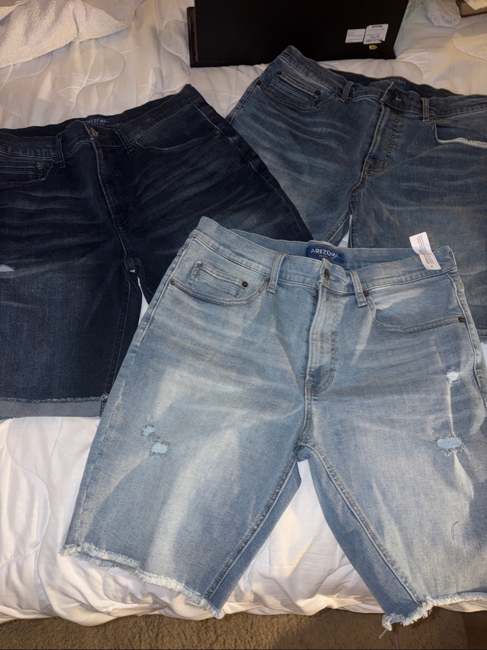 Arizona Jean Company Men's Denim Shorts Trio - Light, Medium, Dark Blue
